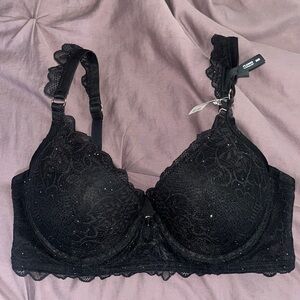 NWT aerie sparkle lace plunge push up bra - size 36D